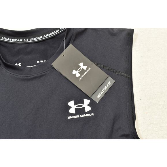 Under Armour Men's HeatGear Compression Sleeveless T-Shirt Black Athletic Size M - Picture 5 of 8